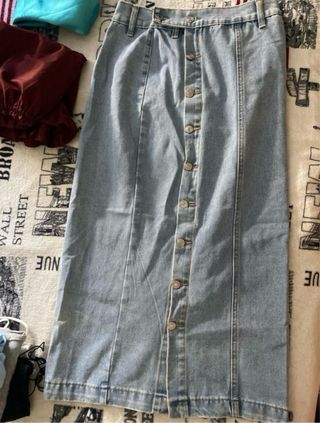 Falda vaquera larga botones
