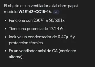 Ventilador EBM-PAPST 24V DC 0.15A 3.6W