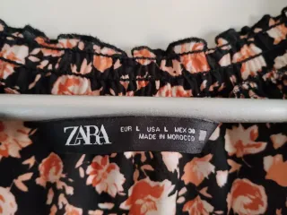 Vestido Zara floral negro y rosa