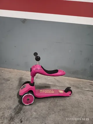 Scooter 3 en 1 rosa para niños