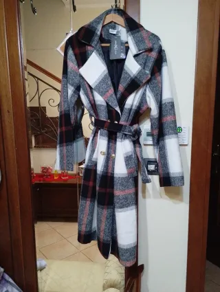 Cappotto lungo a quadri