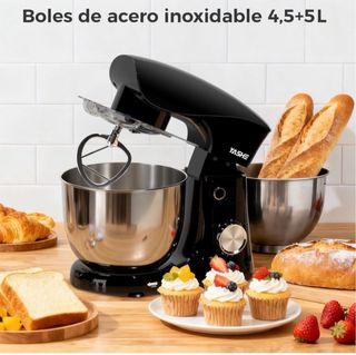 YASHE Batidora Amasadora 1500W, 4,5 + 5L Doble Bol