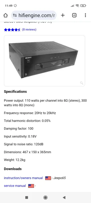 Amplificador Sony TA-N55ES Negro