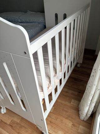 Cuna colecho blanca + colchón