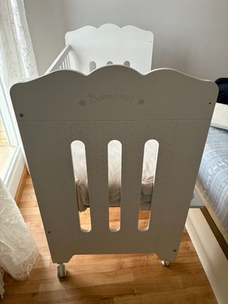 Cuna colecho blanca + colchón