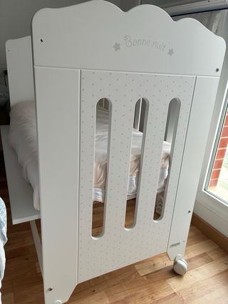 Cuna colecho blanca + colchón