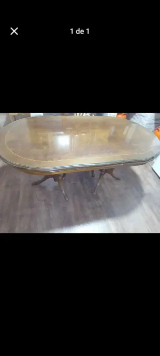 Mesa de comedor madera y cristal