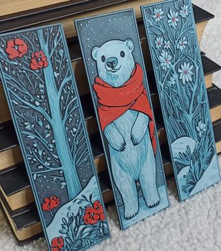 Set 3 Marcapáginas 3D "Fantasía Polar"