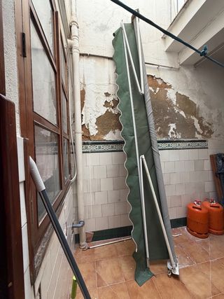 Toldo Terraza Verde y Blanco