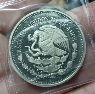 Moneda mexicana 100 Pesos México 86 34gr plata 925