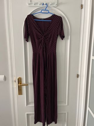 Mono largo rayas morado y blanco