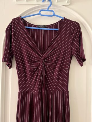 Mono largo rayas morado y blanco