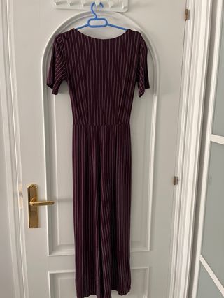 Mono largo rayas morado y blanco