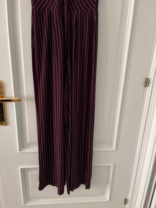 Mono largo rayas morado y blanco