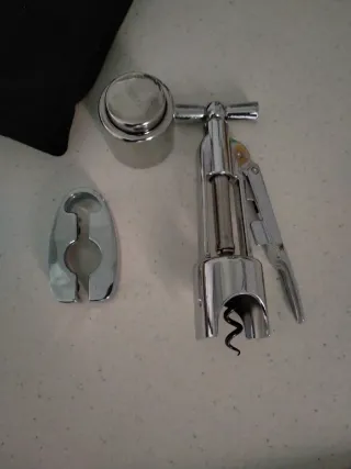 Sacacorchos Corta Puros y Tapón Acero Inox