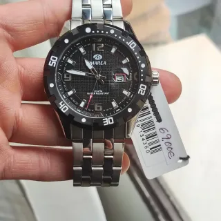 Reloj Marea Hombre Negro y Plateado