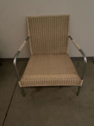 Sillón terraza mimbre y metal