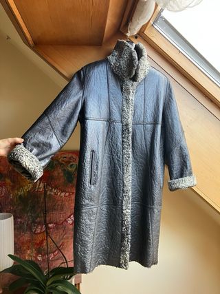 Abrigo de piel auténtica de astracán reversible