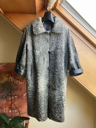 Abrigo de piel auténtica de astracán reversible