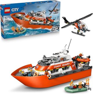LEGO City Barco y Helicóptero de Rescate