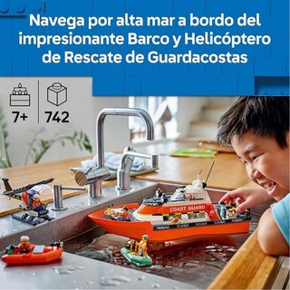 LEGO City Barco y Helicóptero de Rescate