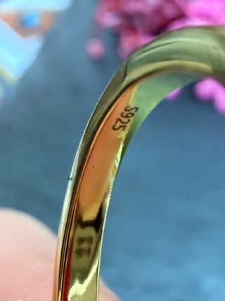 Anillo Plata 925 dorada y Circonitas