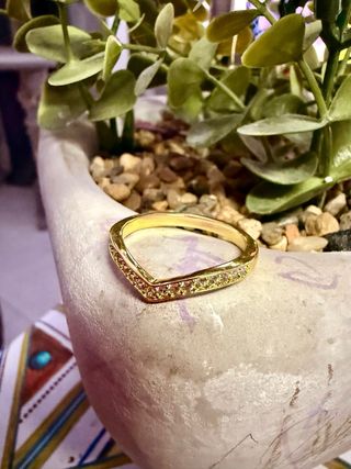 Anillo Plata 925 dorada y Circonitas