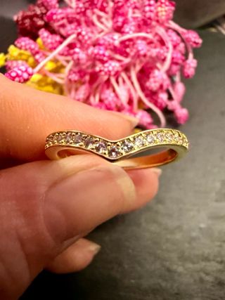 Anillo Plata 925 dorada y Circonitas