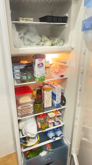 Nevera Boche gris y blanco