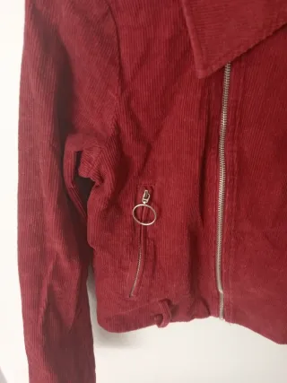 Chaqueta Biker Pana Burdeos Mujer