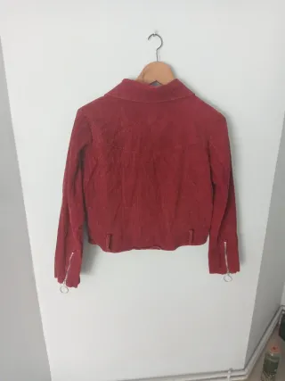 Chaqueta Biker Pana Burdeos Mujer