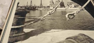 PUERTO BARCELONA, FOTO ANTIGUA DE GRAN TAMAÑO