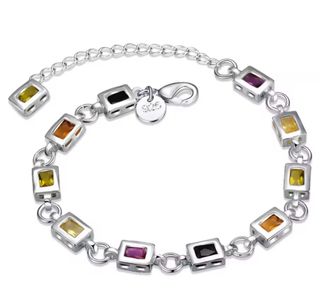 Pulsera Plata 925 con Circonitas Multicolor