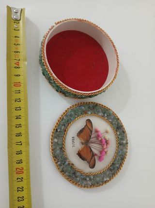 Scatola Cofanetto Vintage Brasile Farfalla