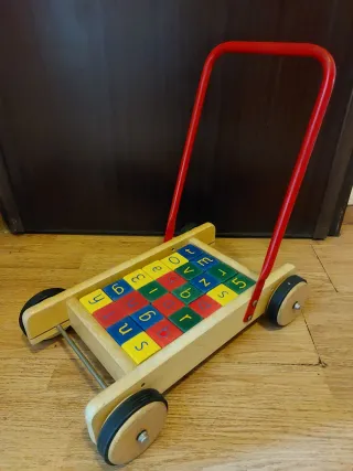 Carrellino vintage primi passi con lettere