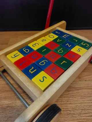 Carrellino vintage primi passi con lettere