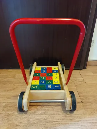 Carrellino vintage primi passi con lettere