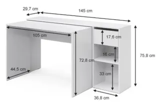 Escritorio Vícco Ben Blanco 145 cm