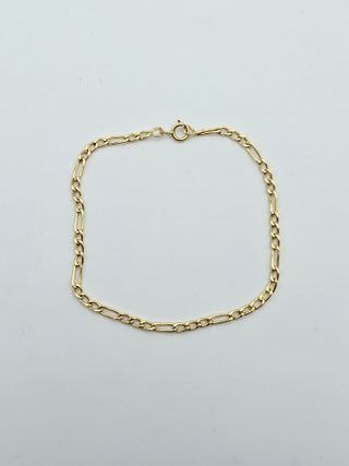 Pulsera Oro 18K, Cartier, Fígaro 3x1, 1,18gr, 17cm