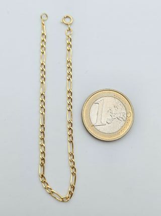 Pulsera Oro 18K, Cartier, Fígaro 3x1, 1,18gr, 17cm