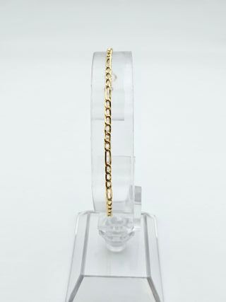 Pulsera Oro 18K, Cartier, Fígaro 3x1, 1,18gr, 17cm