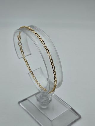Pulsera Oro 18K, Cartier, Fígaro 3x1, 1,18gr, 17cm