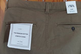 Pantalón Chino Zara Slim Fit Talla 42