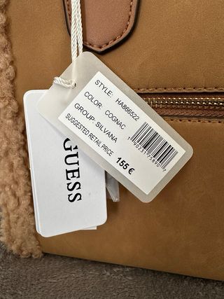 Bolso Guess Beige y Marrón con Borrego