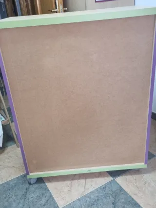 Cómoda 6 cajones madera y plástico