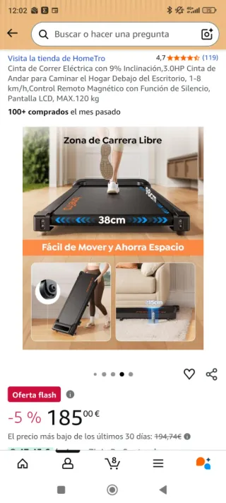 Cinta de correr y caminar HomeTro