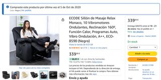 Sillón Relax Negro Piel