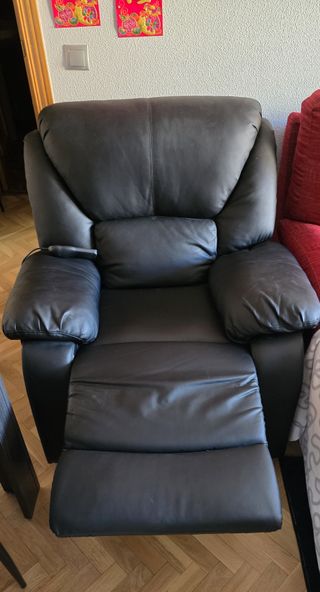 Sillón Relax Negro Piel