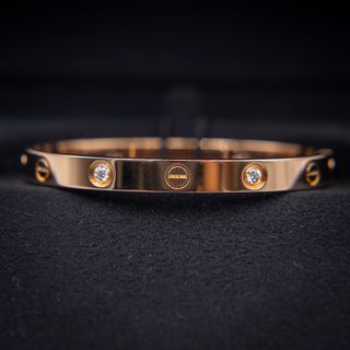 Pulsera Cartier Love 4 Diamantes Oro Rosa Talla 16