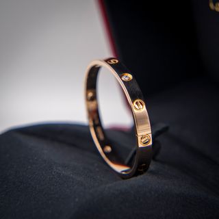 Pulsera Cartier Love 4 Diamantes Oro Rosa Talla 16